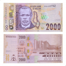 Cédula P#New 2000 Kwacha 2024 Malawi África SOB/FE