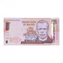 Cédula P#66 500 Kwacha 2024 Malawi África SOB/FE