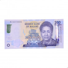 Cédula P#New 200 Kwacha 2024 Malawi África SOB/FE