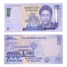Cédula P#New 200 Kwacha 2024 Malawi África SOB/FE