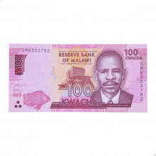 Cédula P#65 100 Kwacha 2024 Malawi África FE