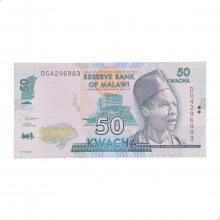 Cédula P#64 50 Kwacha 2020 Malawi África FE