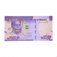 Cédula P#41b 100 Naira 2024 Os 100 Anos de Existência da Nigéria Nigéria África SOB/FE