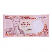 Cédula P#426c 100 Pesos 1988 Colômbia América FE