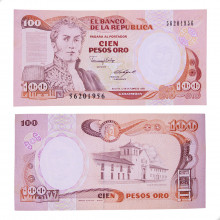 Cédula P#426c 100 Pesos 1988 Colômbia América FE