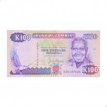 Cédula P#34a 100 Kwacha 1991 Zâmbia África SOB/FE