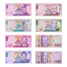 Set 8 Cédulas Malawi África Kwacha 2020 - 2024