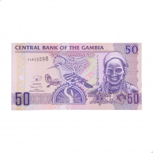 Cédula P#28c 50 Dalasis 2013 Gâmbia África FE