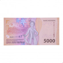Cédula P#164 5000 Rupiah 2022 Indonésia Ásia FE