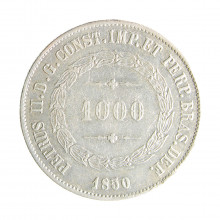 Moeda P-567 1000 Réis 1850 BC/MBC Prata 0.917 Ø30mm 12,75gr.