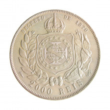 Moeda P-658 2000 Réis 1888 MBC+ Prata 0.917 Ø37mm 25,5gr.