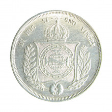 Moeda P-591 500 Réis 1858 MBC+ Prata 0.917 Ø25,5mm 6,37gr.