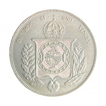 Moeda P-613 1000 Réis 1865 MBC+ Prata 0.917 Ø30mm 12,75gr.