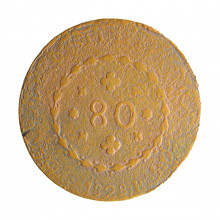 Moeda C-618 80 Réis 1828 R UTG Cobre Ø40mm 28,68gr.