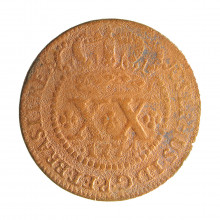 Moeda C-129 XX Réis 1774 UTG Coroa baixa Cobre Ø35mm 14,34gr.