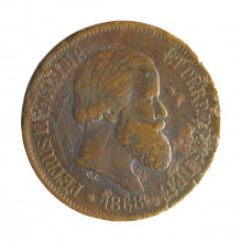 Moeda B-787 20 Réis 1868 BC Bronze Ø25mm 7gr.