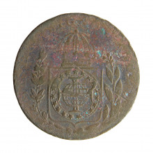 Moeda C-618 80 Réis 1828 R BC Cobre Ø40mm 28,68gr.