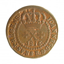 Moeda C-400 X Réis 1816 B BC/MBC Cobre Ø25mm 3,58gr.