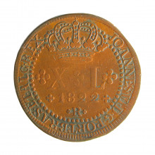 Moeda C-519 XL Réis 1822 R MBC Cobre Ø35mm 14,34gr.