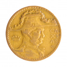 Moeda V-162 2000 Réis 1938 MBC Duque de Caxias Serrilhada Bronze Alumínio Ø26,5mm 9gr.