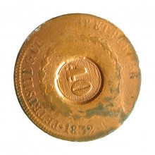 Moeda C-755 80 Réis 1832 R BC c/ Carimbo Geral de 40 Cobre Ø40mm 28,68gr.