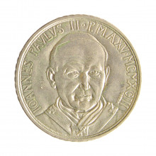Moeda KM#247 100 Lire 1983 R SOB/FC Vaticano Europa Papa João Paulo II Alumínio-bronze Ø22mm 4,5gr