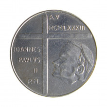 Moeda KM#173 100 Lire 1983 R SOB/FC Vaticano Europa Papa João Paulo II Aço inoxidável Ø27,75mm 8gr