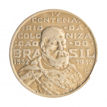 Moeda P-719 2000 Réis 1932 MBC IV Centenário da Colonização do Brasil D. João III-Rei de Portugal Prata 0.500 Ø26mm 8gr.