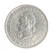Moeda P-686 1000 Réis 1906 MBC+ Prata 0.900 Ø26mm 10gr.