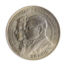 Moeda P-709a 2000 Réis 1922 MBC+ 1º Centenário da Independência do Brasil Prata 500 Ø26mm 8gr.