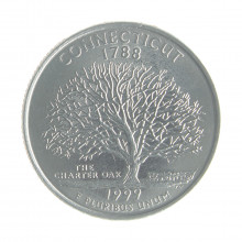 Moeda KM#297 Quarter Dollar Estado Connecticut 1999 D FC USA América Cupro-Níquel Ø24,26mm 5,67gr.