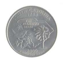Moeda KM#307 Quarter Dollar Estado South Carolina 2000 P FC USA América Cupro-Níquel Ø24,26mm 5,67gr.