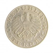 Moeda KM#2918 10 Schilling 1980 MBC Áustria Europa Níquel Revestido de Cupro Níquel Ø26mm 6,25gr