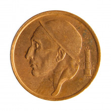 Moeda KM#149.1 50 Centimes 1985 MBC Bélgica Europa Bronze Ø19mm 2,75gr