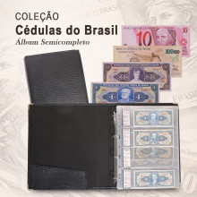 Coleção de Cédulas do Brasil Cruzeiro ao Real 1944 - 2026 Por Tipo Semicompleto (68 de 101) Bom Estado de Conservação