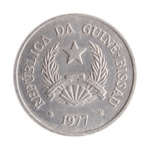 Moeda KM#17 50 Centavos 1977 SOB Guiné-Bissau África F.A.O Alumínio Ø25,1mm 2,2gr