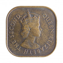 Moeda KM#5 1 Cent 1961 MBC Malásia Ásia Busto Rainha Elizabeth II Bronze Ø20mm 4,21gr