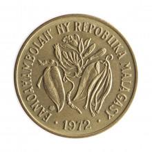 Moeda KM#11 10 Francs 1972 SOB Madagascar África F.A.O Bronze-Alumínio Ø21mm 3,5gr