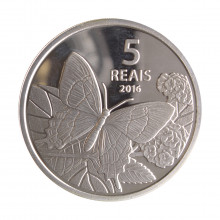 Moeda P-755c 5 Reais 2016 FC Jogos Olímpicos Rio 2016 Série Fauna Prata 925 Ø40mm 27gr. C/ Estojo Personalizado