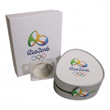 Moeda P-755c 5 Reais 2016 FC Jogos Olímpicos Rio 2016 Série Fauna Prata 925 Ø40mm 27gr. C/ Estojo Personalizado