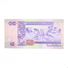 Cédula P#66e 2 Dollars 2014 Rainha Elizabeth II Belize América SOB/FE