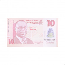 Cédula P#39c 10 Naira 2011 Polímero Nigéria África FE