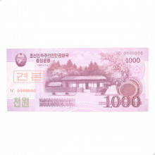 Cédula P#64s 1000 Won 2008 Specimen Coreia do Norte Ásia FE