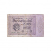 Cédula P#83a2 100000 Marks 1923 Reichsbanknote Alemanha Europa BC