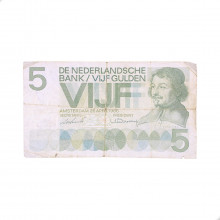 Cédula P#90a 5 Gulden 1966 Paises Baixo Europa UTG
