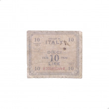 Cédula P#M19b 10 Lire 1943 Itália Europa UTG