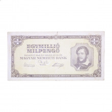 Cédula P#128 1000000 Pengos 1946 c/ Rasgo Hungria Europa MBC