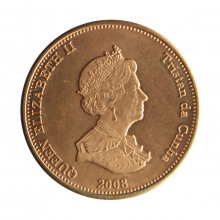 Moeda KM#29 2 Pence 2008 FC Tristão da Cunha África Efigie Rainha Elizabeth II Cobre Ø22mm 6,6gr