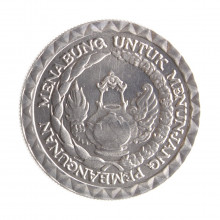 Moeda KM#44 10 Rupiah 1979 FC Indonésia Ásia F.A.O Alumínio Ø25mm 1,9gr