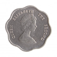 Moeda KM#10 1 Cent 1992 FC Estados do Caribe Oriental América Busto Rainha Elizabeth II Alumínio Ø18,47mm 0,8gr